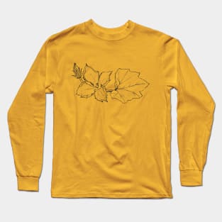 Zucchini Blossom Botanical Drawing Long Sleeve T-Shirt